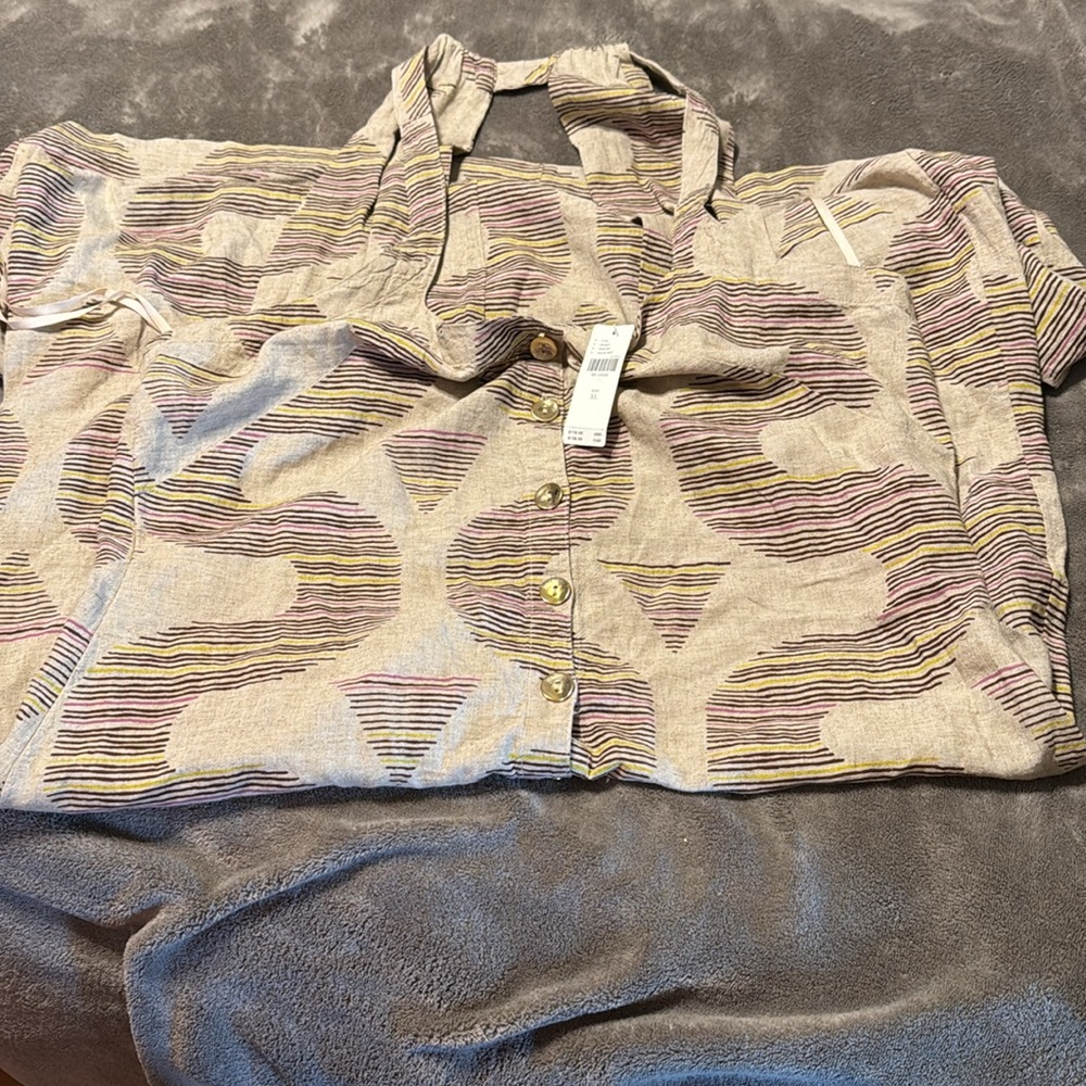 ✨ Anthropologie Linen Halter Button-Front Maxi Dress Sz XL - Picture 5 of 7